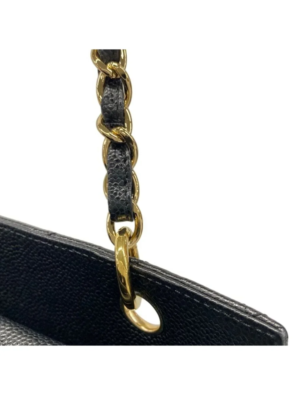 Chanel Shoulder Bag Petit Timeless Tote Quilted Black Chain Gold